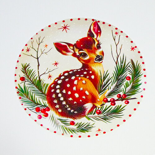【ビンテージメタルティンサイン】子鹿のクリスマス