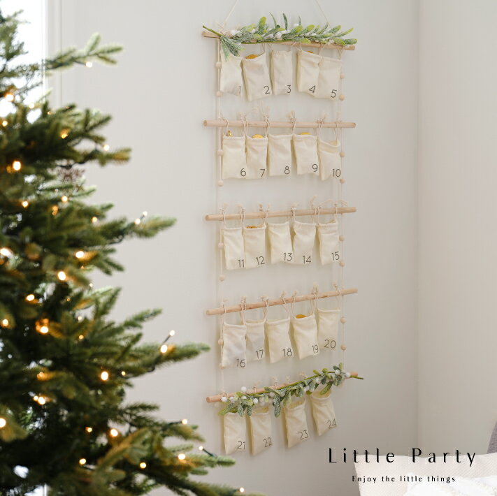 【11/18 ポイント5倍】クリスマス アドベントカレンダー ホワイト ベージュ キャンバス Christmas クリスマス 飾り オーナメント インテリア カウントダウン ツリー Xmas クリスマスインテリア バルーン パーティー 飾り付け 装飾 おしゃれ かわいい あす楽 [Ginger Ray]のサムネイル
