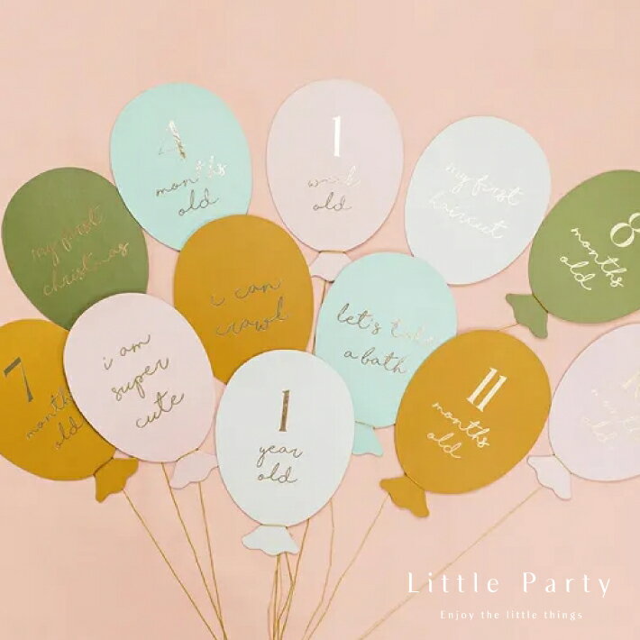 楽天Little Party【5/18ポイント10倍】 ベビー マンスリーカード [6個入り] 月齢フォトアイテム 月齢フォト ベビーフォト メモリアルグッズ 赤ちゃん 寝相アート 昼寝アート マタニティフォト 出産準備 出産祝い バースデー 撮影小物 おしゃれ かわいい あす楽 [メール便可] [PartyDeco]