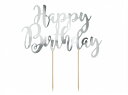 [2/18 ポイント10倍] ケーキトッパー シルバー 誕生日 バースデー パーティー ホームパーティー 誕生日ケーキ 装飾 ケーキ飾り付け デコレーション あす楽 [PartyDeco]