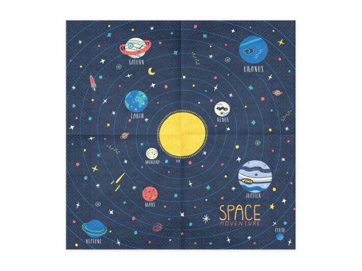 ペーパーナプキン Space 一番人気物 枚入り 宇宙 男の子 テーブルコーディネート ホームパーティー 誕生日 かわいい おしゃれ あす楽 誕生日会 Partydeco バースデー パーティー ベビーシャワー