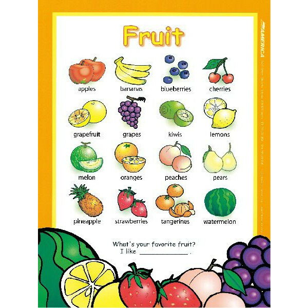 ファビュラス・フルーツ・ポスター Fabulous Fruit Poster【幼児・小学生・中学生にオススメ 英語教材】