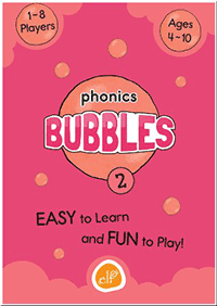 ELF LearningのPhonics BUBBLESは初めてでも簡単で楽しめるカードゲームです。 神経衰弱、Flip Up、スペリングレース、Go Fish! などゲームをしながら出たカードの単語例を読んだり書いたり楽しんで学習！ レベル2では、フォニックスルールを学びます。 *それぞれのカードには、4つの単語が書かれています。 *同じカードが2枚ずつ（26ペア）、合計52枚入っています。 使い方の説明付き（英語のみ）ゲームをしながら出たカードの単語例を読んだり書いたり楽しんで学習！