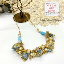 【楽天ランキング1位受賞！！】小さな夏のネックレス1 / Little Beads Villageビーズクロッシェ キット ビーズアクセサリー キット ビーズネックレス 鎖編み くさり編み ループクロッシェ 青 水色 ブルー ステッチ チェーン 夏 ネックレス 大人 おしゃれ