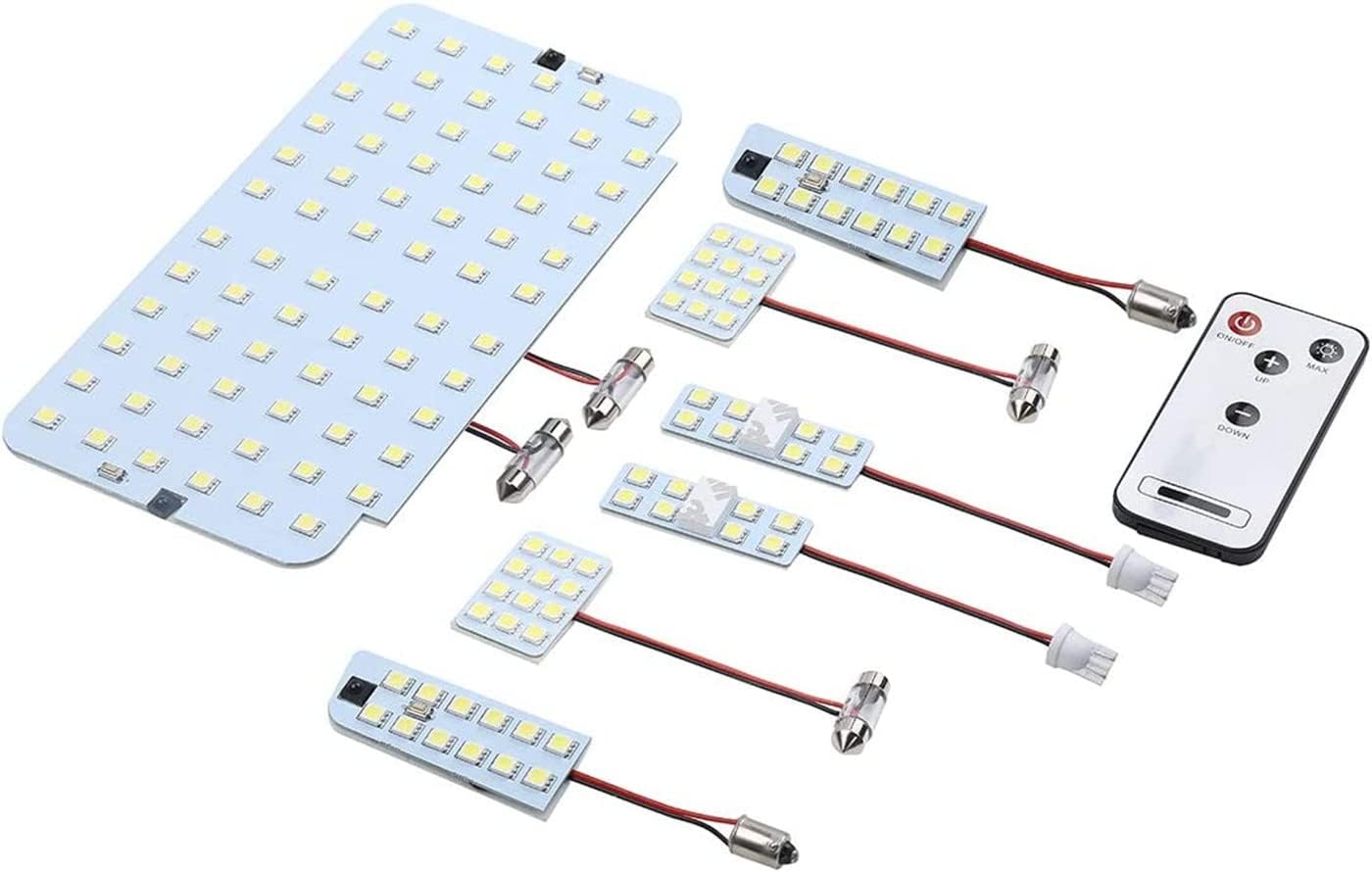 Rakuten - ハイエース LED ルームランプ ハイエース200系 4型/5型/6型/7型/8型スーパーGL用 光量調節可能 ホワイト 爆光 内装ライト 車内アクセサリー 7点セット