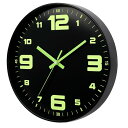 HZDHCLH 掛け時計 電波時計 夜光 壁掛け 暗くなると自動で光る時計 連続秒針 北欧 大数字 蓄光蛍光 壁掛け時計 静音 アラビア数字 自宅 寝室 装飾 昼も夜も見える 見やすい 直径30cm