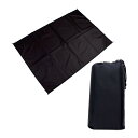 prendre レジャーシート 140cm×100cm コンパクト 防水 撥水 携帯 軽量 アウトドア ピクニック キャンプ 収納袋 カラビナ付属 (ブラック) PR-LEISURESHEET-BK
