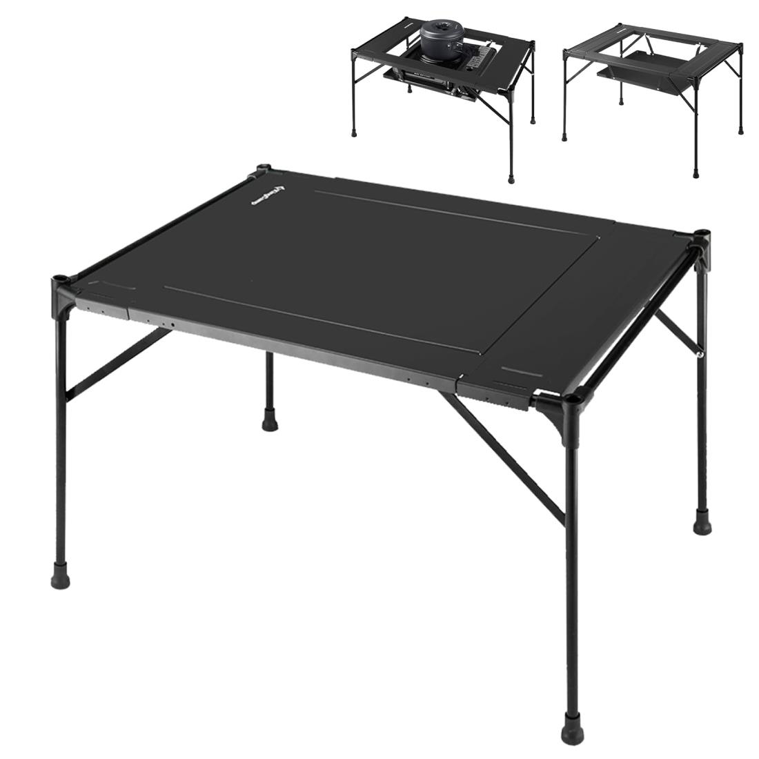 KingCamp アウトドア テーブル バーベキュー igt 焚き火テーブル アルミ 折りたたみ コンロ対応 2.1kg軽量 連結可能 耐熱 高耐荷重 携帯便利 コンパクト収納 タフ丸テーブル キャンプ bbq ピクニック ファミリー キッチン