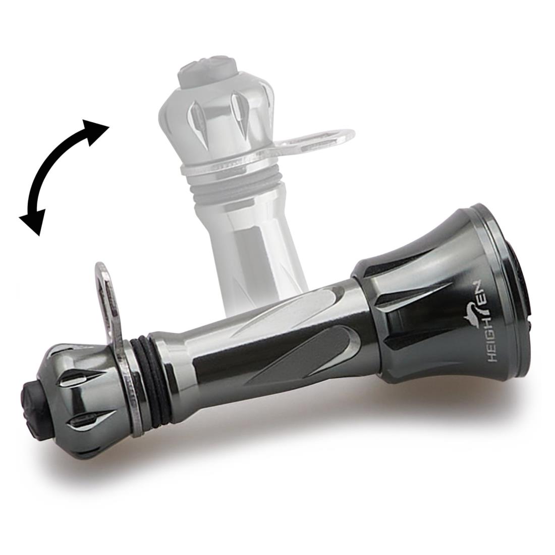 HEIGHTEN 50mm リール スタンド 折り畳み式 シマノ(SHIMANO) ダイワ(DAIWA) スピニングリール 通用 夜光 フックキーパー ラインストッパー (ダークグレー) (1022)