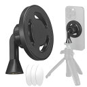 1/4"-20ネジ穴付き磁気三脚電話マウントアダプター、iPhone 16/15/14/13/12プラスプロマックスミニシリーズ用Magsafeと互換性、三脚、リングライト、自撮り棒用の調節可能な電話ホルダー