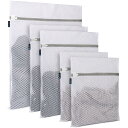J.K.T 洗濯ネット ランドリーネット 角型 5枚セット 大(50×60cm 1枚) 中(40×50cm 2枚) 小(30×40cm 2枚) ハニカム構造メッ...