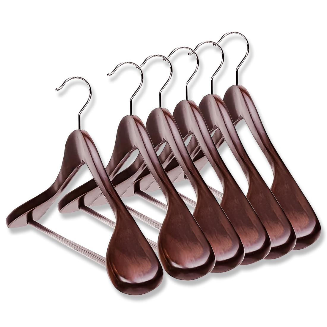 木製ハンガー 6本セット ハンガー 木製 メンズ スーツハンガー 型崩れ防止 360度回転