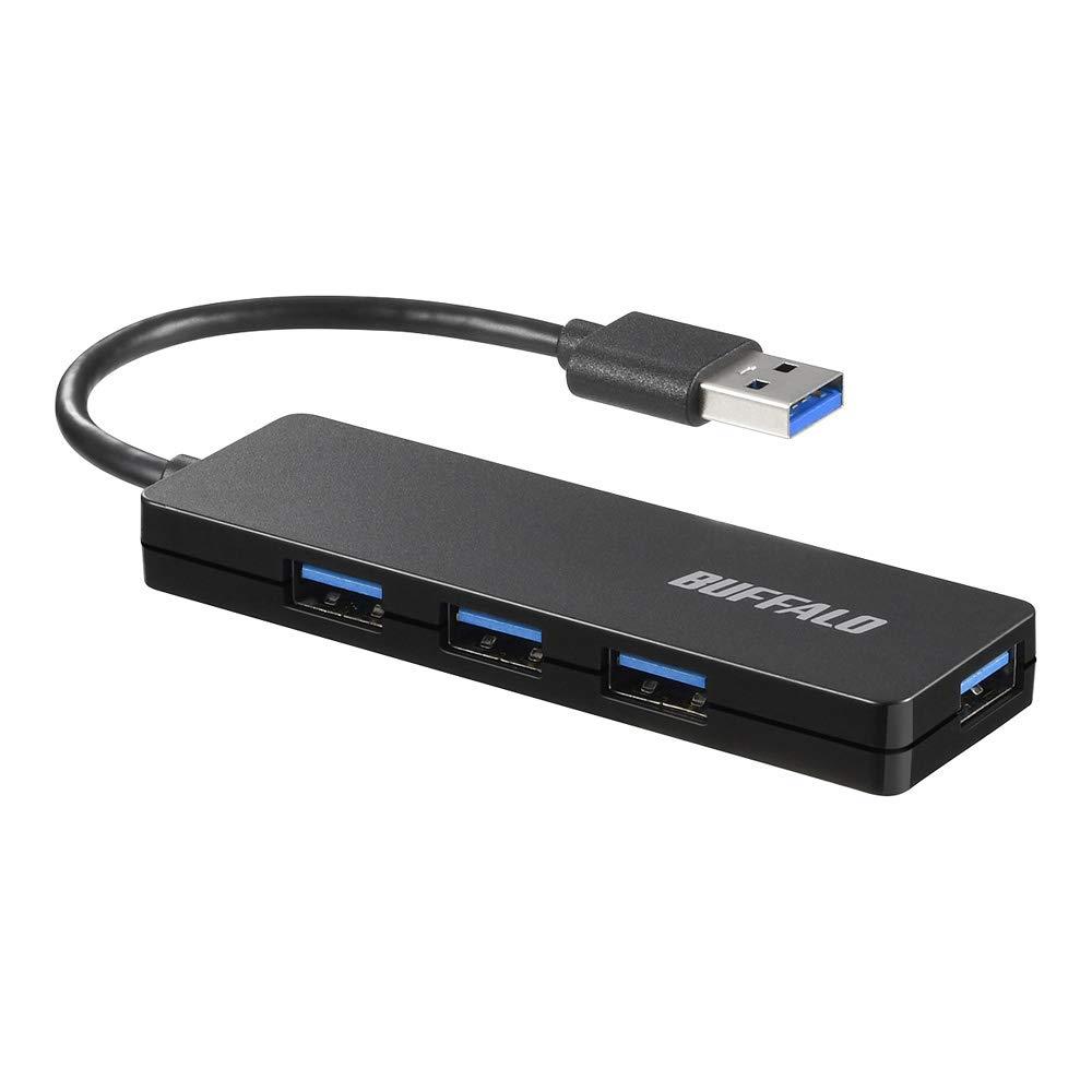 樂天商城 - バッファロー USB ハブ USB3.0 スリム設計 4ポート バスパワー 軽量 Windows Mac PS4 PS5 Chromebook 対応 テレワーク 在宅勤務 BSH4U125U3BK