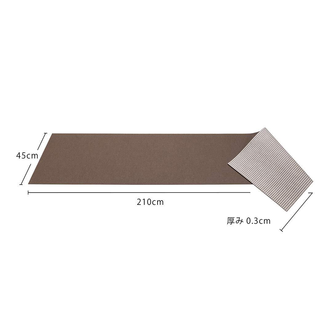 【日本製 撥水 消臭 洗える】サンコー キッチンマット ずれない 台所マット ロング 45×210cm ブラウン おくだけ吸着 KR-46