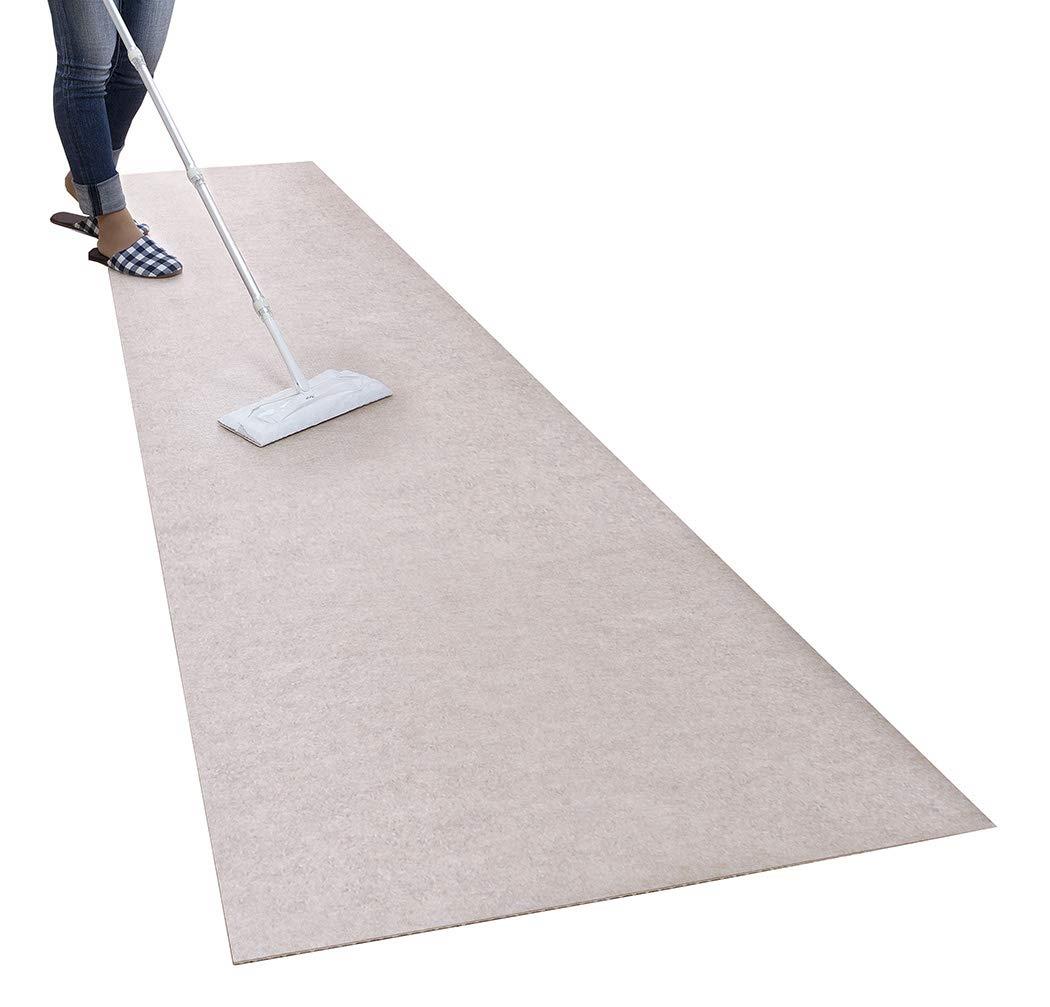 Sanko 【日本製 拭ける 撥水】サンコー キッチンマット ずれない 台所マット ロング 60×240cm ベージュ おくだけ吸着 KP-79