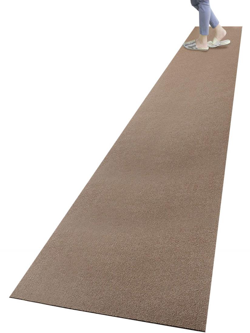 【日本製 撥水 消臭 洗える】サンコー キッチンマット ずれない 台所マット ロング 60×360cm ブラウン おくだけ吸着 KO-54