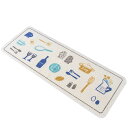 オカ(OKA) ビストロ キッチンマット 約45cm×120cm ブルー (台所マット 日本製 すべり止め)