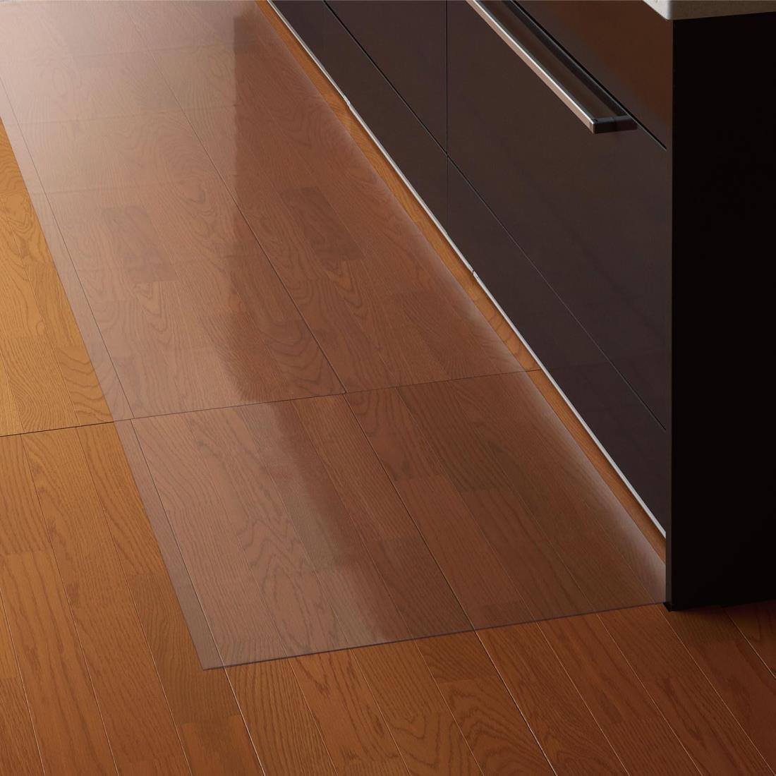 【質の高い日本製】Belca(ベルカ) 透明マット キッチンマット 360cm 幅360×奥行60×厚さ0.08cm クリア 保護マット キズ 汚れ 防止 お手入れ簡単 カットOK 床暖房対応 日本製 KM60-360-1E