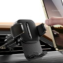 スマホホルダー 車 ACMEZING 車 スマホスタンド【業界初金属製二重フック+炭素繊維パネル】カー用品 車載スマホホルダー エアコン 吹き出し口 携帯ホルダー 安定性拔群 スマホ 車用 ホルダー 背面ボタン 片手操作 車載ホルダー 360度回転 車用スマホホルダー 取付簡単 車用品