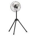 広電(KODEN) 工業扇 工業用扇風機 ミニ 25cm 三脚スタンド型 ブラック 高さ74~93cm 上下左右360°ラウンドムーブ送風 自動首振り 風量3段...