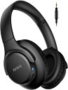 ワイヤレス ヘッドホン KVIDIO Bluetooth 5.3 65時間再生 ヘッドホン 40mm HD ドライバーユニット オーバーイヤーヘッドホン マイク内蔵 ヘッドホン 有線 無線 両用 遮音 密閉型 ハンズフリー通話可能 ブルートゥース ヘッドフォン ブラック (黒)(2)