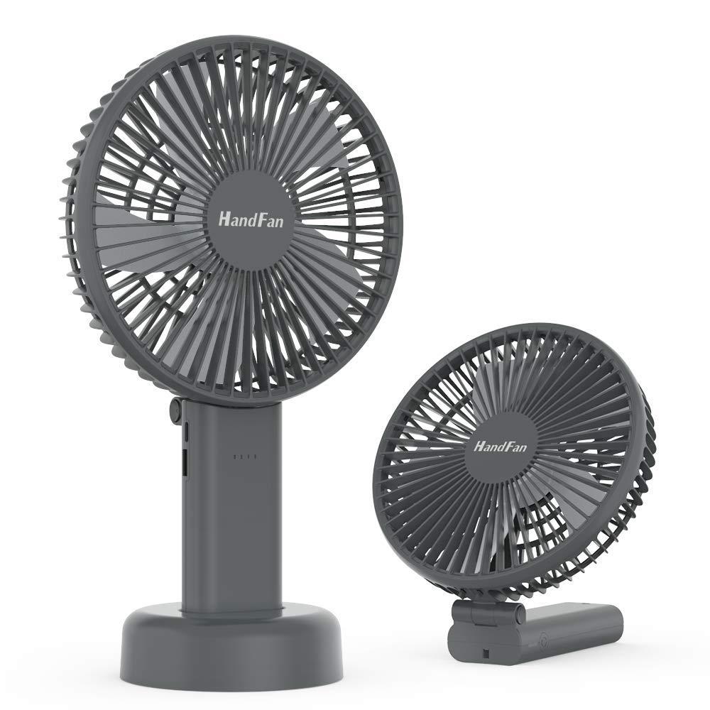 HandFan 携帯扇風機 ハンディファン 扇風機小型 大きいサイズ 直径16.5cm Type-c充電式 4000mAh電池内蔵 手持ち・卓上用 6階段調整 ホットフラッシュ対応