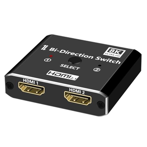 HDMI 2.1 切替器 8K@60Hz/ 4K@120Hz 2入力1出力 / 1入力2出力 双方向 HDMI セレクター 分配器 手動 HDM I切り替え器 48Gbps高帯域 HDCP2.3 PS5/PS4 pro/TV/PC/Switch/BlueRay DVDプレーヤーなど対応