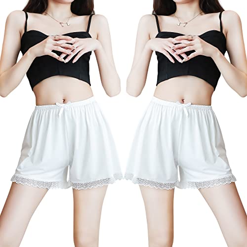 [Nesseo] ペチパンツ 透けない インナーパンツ ショートパンツ 下着 夏 レディース ペチパン ペチコート ルームウェア 部屋着 2枚セット 04mianmo-wh*2ブランド: Nesseo