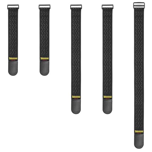 Trilancer伸縮ベルト結束バンド、マジック式、滑り止め付き、3サイズコンボ（5パック）の面ファスナー..