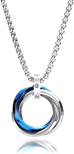 [belltree] ネックレス メンズ アクセサリー ステンレス 三連リング フープネックレス 長め お洒落 か..