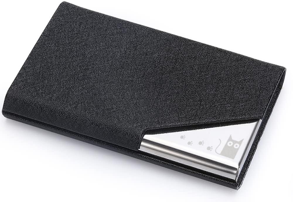 [Xsimant] 名刺入れ 角が折れない 名刺ケース 猫 柄 マグネット式 1秒開閉 レディース メンズ ビジネス..