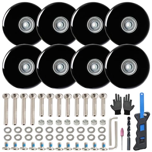 8個セット スーツケースタイヤキット 静音車輪補修 キャスター 修理キット キャリーバッグ スーツケー..