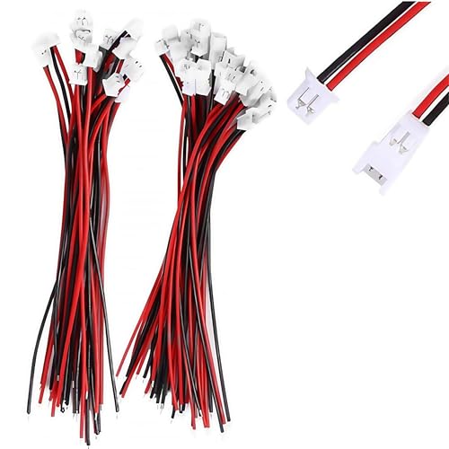 40個20ペア JST 1.25mm 15cmプラグコネクタ 2ピン オス＆メス延長ケーブル 錫めっき銅製 RCリポバッテ..