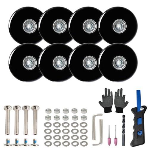 8個セット スーツケースタイヤキット 車輪補修 静音キャスター 修理キット キャリーバッグ スーツケー..