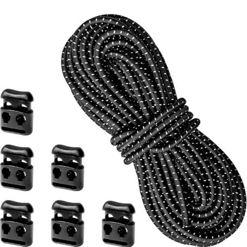 [ZUOZ] カメラバッグ アクセサリー スプリングコードストッパー 2つ穴 ドローコード セット 反射 ゴム..