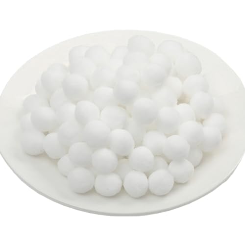 ポンポンボール 直径約15mm 小玉 毛球 単色 白 200個入り フェルトボール 玉 DIY 人形 ぬいぐるみボー..