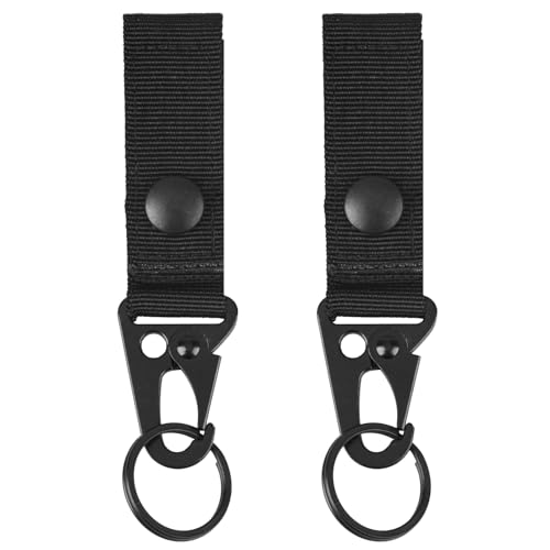 TRIWONDER キーリング MOLLE キーホルダー バックル ナイロン ベルクロ ベルト カラビナ 登山釦 マルチ..