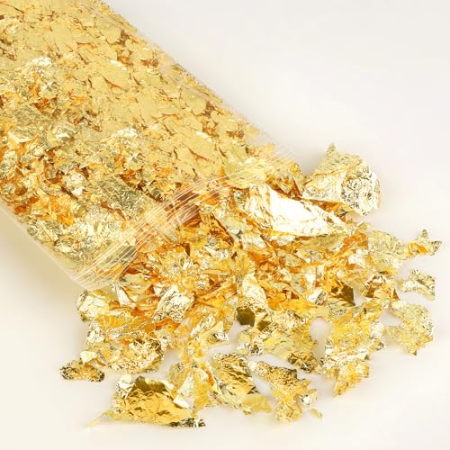 Polemera 金箔 ヘア用 髪飾り 金粉 振袖 和装 結婚式 成人式 ネイル用 5g/10g ホログラム 浴衣 金箔シ..