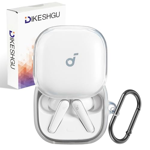 DIKESHGU For Anker Soundcore Liberty 5 ケース Soundcore Liberty 5カバー 全面保護 落下防止 キズ防止 耐衝撃 防水 防塵 軽量小型 カラビナ付き Soundcore Liberty 5 case サウンドコアリバティ5保護カバー アンカー イヤホンケース（クリア）