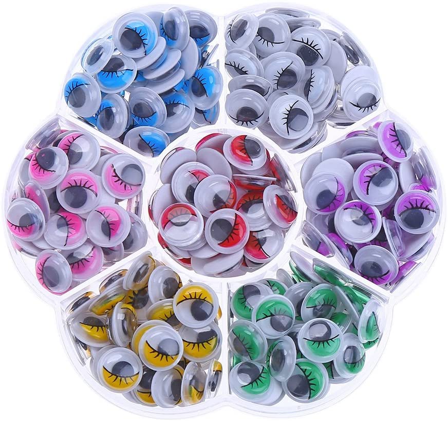 CCINEE 動く 目玉 シール 動眼 目 パーツ 人形アイ ぬいぐるみ 編みぐるみ 羊毛フェルト 10mm 貼り付け..