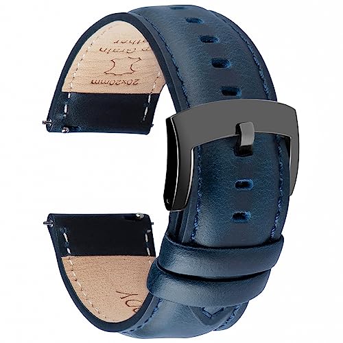 [OTTOODY] 時計 バンド 時計 ベルト 18mm 19mm 20mm 21mm 22mm ベルト本革腕時計バンド クイックリリース 工具は不要です エレガント カーフレザー防汗 触覚の裏地 時計ベルト22mm(2)