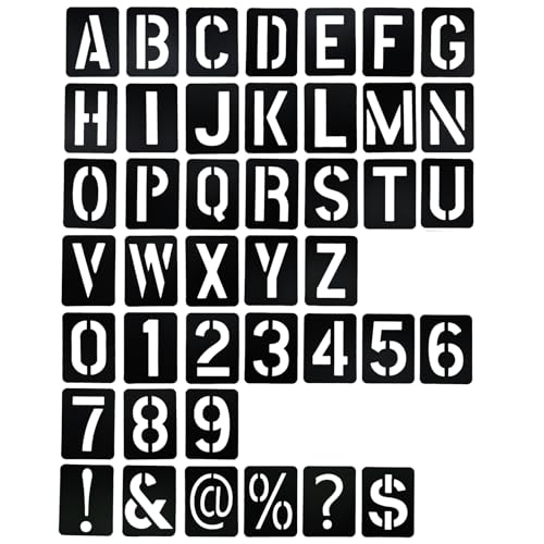 Kitekorosso ステンシルシート アルファベット 文字 数字 記号 42枚 再利用可能 水洗い可能 ステンシル テンプレート ファブリックアート DIY POP作成 ポスター 塗装 看板 壁 ドア 家具 装飾