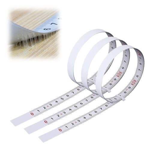 TVETE メジャー テープ シール メジャー テープ 貼れる テープメジャー 【3個入り 1m】 メタル 金属製 ..