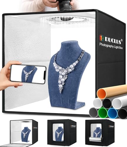 DUCLUS 撮影ボックス 40cm 折りたたみ 簡易写真スタジオ 160個のLEDライト・調光10段階・6色PVC背景・2..