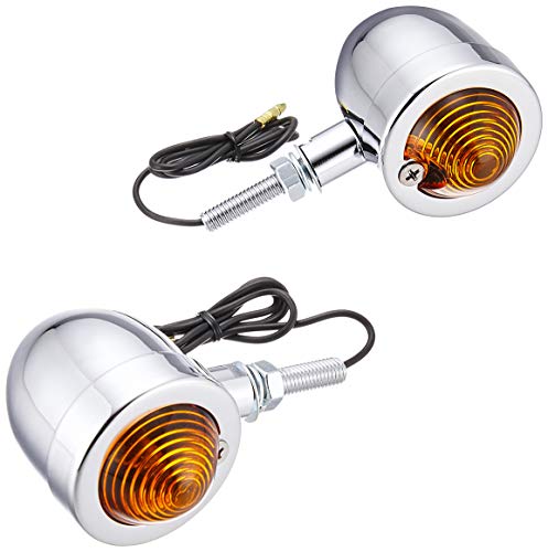 キジマ(Kijima) ウインカーランプ バネットスモール メッキボディ/アンバーレンズ シングル 2個セット ..