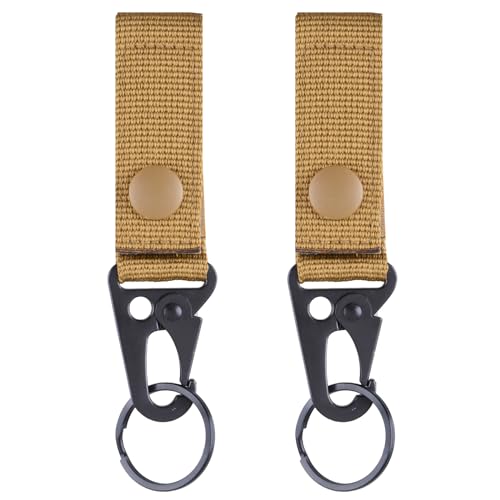 TRIWONDER キーリング MOLLE キーホルダー バックル ナイロン ベルクロ ベルト カラビナ 登山釦 マルチ..