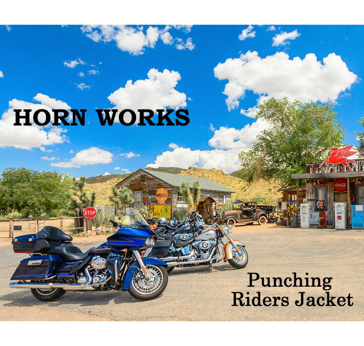 Horn Works 本革 メッシュレザー シングルライダースジャケット メンズ ホーンワー...