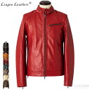 Liugoo Leathers 本革 シングルライダースジャケット メンズ リューグーレザーズ SRS07 レザージャケット バイカージャケット 革ジャン 皮ジ...