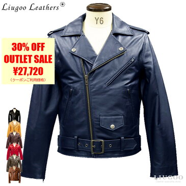 Liugoo Leathers 本革 ダブルライダースジャケット メンズ リューグーレザーズ DRY01A レザージャケット バイカージャケット 革ジャン 皮ジャン ジャンパー ショット ライディング モーターサイクル パンクロック 海外発送可 AP