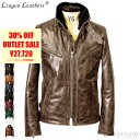 Liugoo Leathers 本革 襟ボアハイネックシングルライダースジャケット メンズ リューグーレザーズ WNG01A シングルライダース ライダースジャ...